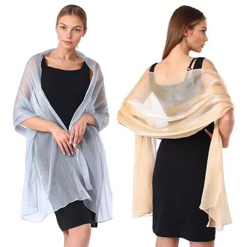 VGECEE Stola Damen Chiffon Schal Elegant für Abendkleider und Hochzeit