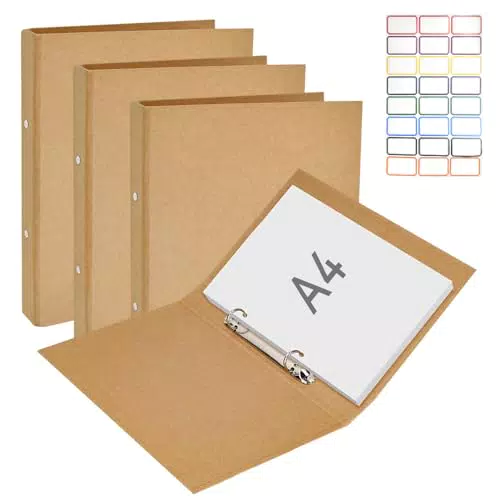 VGECEE Ringbuch A4 Nachfüllbar Kraftpapier Ringordner für Schule und Büro