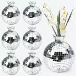 VGECEE Disco Kugel Vase Deko Pflanzentopf für Tisch Party Hochzeit Zuhause