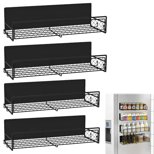 VGECEE Magnetisches Kühlschrankregal Gewürzregal Organizer Ohne Bohren Magnetregal