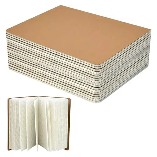 VGECEE Notizbuch A5 Kraftpapier Kariert für Büro und Schule Schreibblock