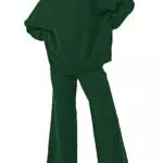 Viottiset Damen Loungewear Set Strickpullover Langarm Top Gemütliches Outfit
