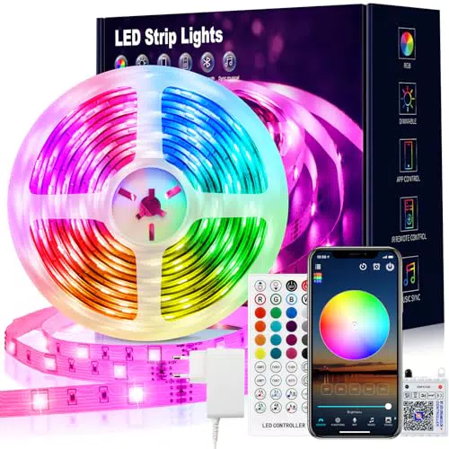 VKH LED Strip Bluetooth RGB Selbstklebend mit Fernbedienung und App