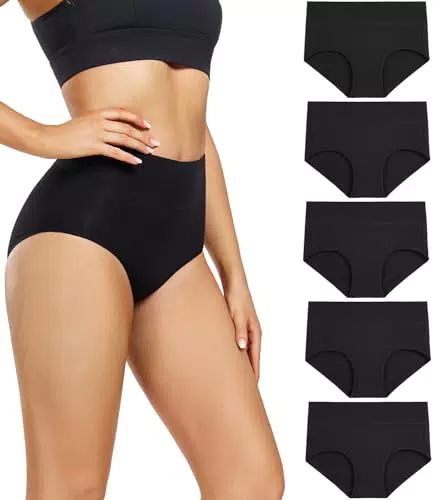 wirarpa Damen Unterhosen Baumwolle Hohe Taille Atmungsaktive Taillenslips