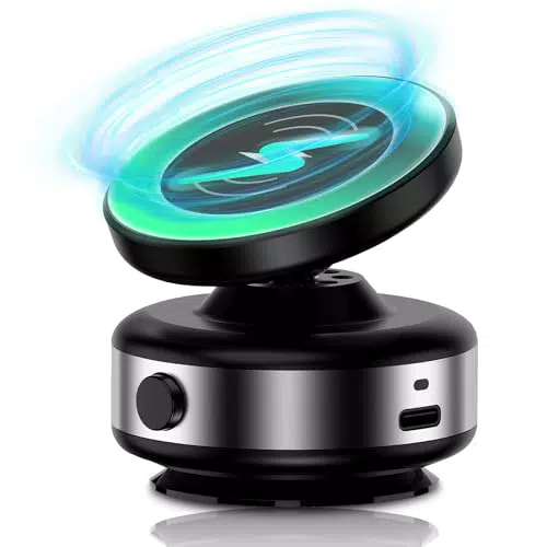 WODHMIEY 15W Magnetische Kabellose Handyhalterung Auto mit Elektrischem Saugnapf