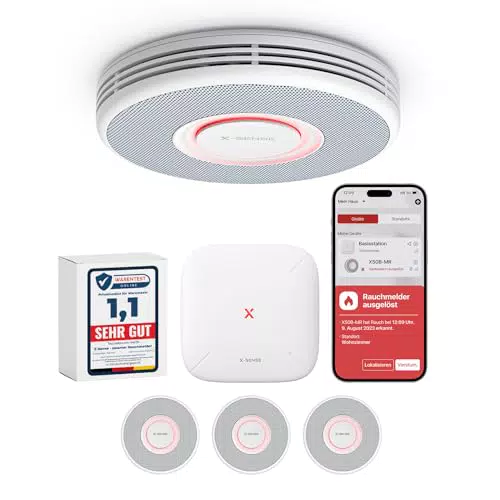 X-Sense Smarter Rauchmelder WLAN mit Sprachausgabe und 17 Standorten, Modell XS0B-MR61