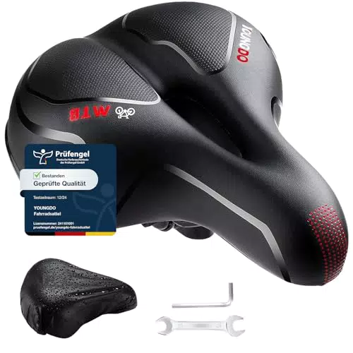 YOUNGDO Fahrradsattel, Gel Fahrradsitz, breiter, weicher