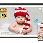 Frameo Digitaler Bilderrahmen 15,6 Zoll Touchscreen mit WLAN, 64GB, Auto Rotation