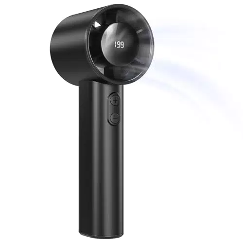 AICPAN Handventilator Akku Wiederaufladbar Mit Einstellbarer Geschwindigkeit, Digital Display, 13 Stunden Laufzeit Für Reise, Büro, Zuhause, Outdoor