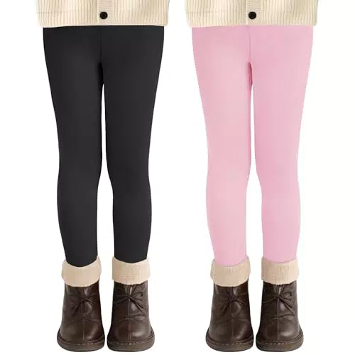 AMIYOYO Mädchen High Waist Leggings Sport Elastisch Weiche Fitness Hose Basic