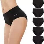 Anqier Unterhosen Damen, 5er Pack Stretch Baumwolle Hohe Taille Slips Damen Atmungsaktiv Panties Weich Frauen Unterwäsche