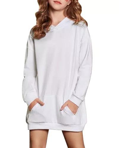Arshiner Mädchen Hoodie Lang Kinder Winter Kapuzenpullover Freizeit Sweatshirt
