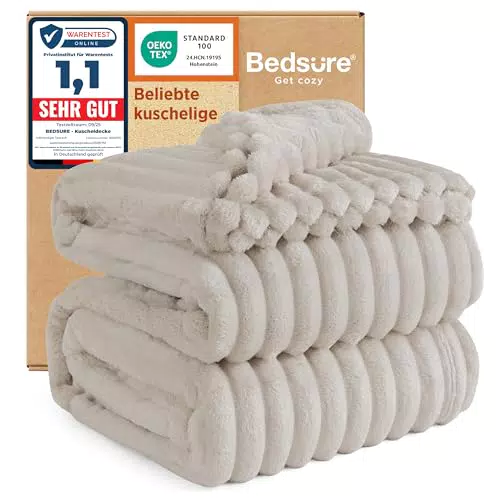 BEDSURE Kuscheldecke Flauschig – Weiche Korddecke für Bett und Couch
