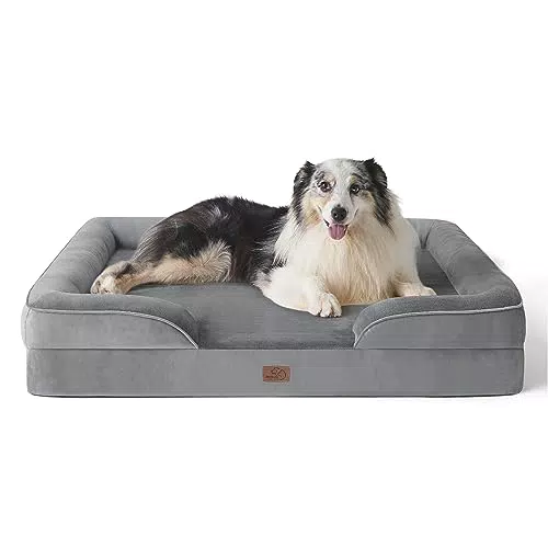 Bedsure orthopädisches Hundebett Ergonomisches Hundesofa - 71x58 cm Hundecouch mit eierförmiger Kistenschaum für kleine Hunde