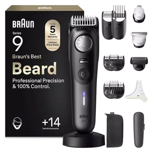 Braun Barttrimmer Series 9, mit 14 Barber-Tools, Power Boost & Lebenslang scharfe ProBlade Klinge