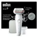 Braun Silk-épil 9 Epilierer Damen mit Schwenkbarem Kopf, Wet&Dry, Glatte Haut