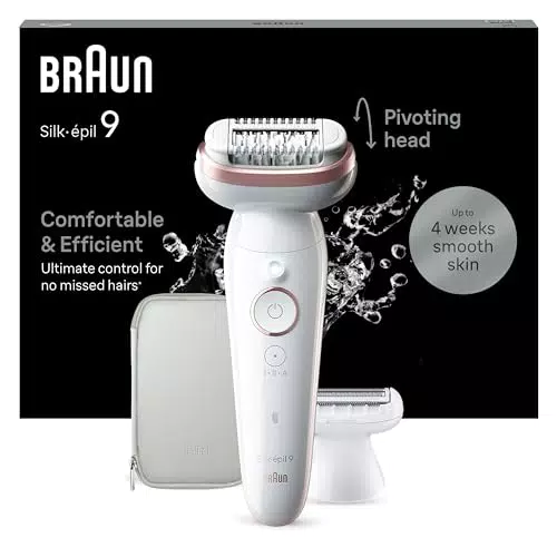 Braun Silk-épil 9 Epilierer Damen mit Schwenkbarem Kopf, Wet&Dry, Glatte Haut