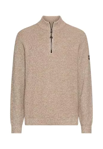 Camel Active Herren Strick Troyer mit Melierter Struktur Pullover Menswear