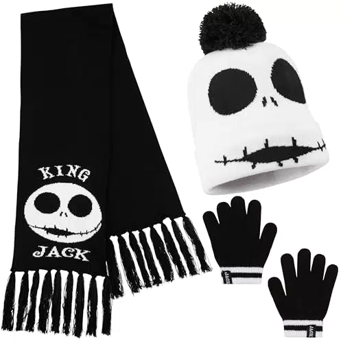 Disney Stitch Winteraccessoires für Mädchen – Mütze, Schal und Handschuhe Set