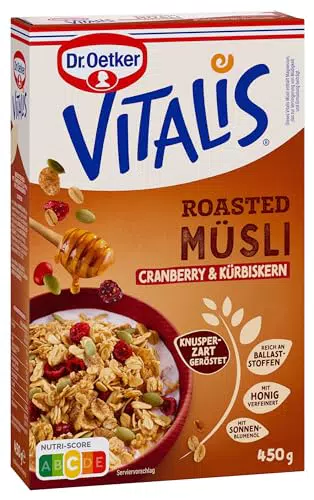 Dr. Oetker Vitalis Roasted Müsli Cranberry Kürbiskern Frühstücksmüsli