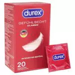 Durex Gefühlsecht Classic Kondome – Dünn, Befeuchtet, Angenehmer Geruch, Zuverlässig