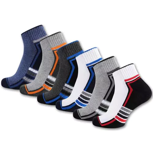 EconioSocken Sneaker Socken Herren Damen Baumwolle Gepolsterte Laufsocken Atmungsaktiv