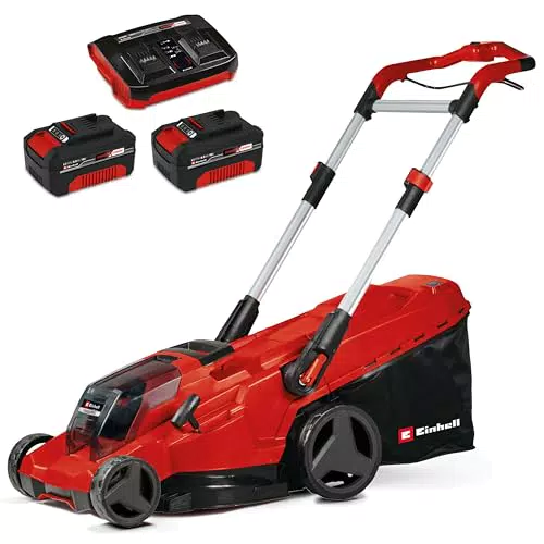 Einhell Akku-Rasenmäher GE-CM 43 Li M Kit Power X-Change Brushless Mulch-Kit 63L Fangkorb Schnitthöhe 25-75 mm