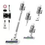 ElecKeys Akku Staubsauger 48000Pa Kabellos mit LED Display und Anti-Tangle Bürste