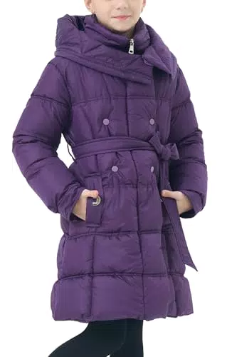 FEOYA Kinder Winterjacke Steppjacke Mit Kapuze Gefüttert Wasserdicht Mantel