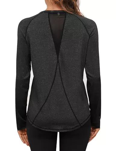 Gyabnw Langarm Sportshirt Damen – Funktionsshirt für Yoga und Fitness