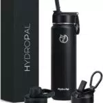 HydroPal Isolierte Edelstahl Trinkflasche - BPA-frei, auslaufsicher, mit Strohhalm