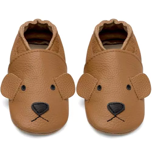 IceUnicorn Krabbelschuhe für Babys - Weiche, rutschfeste Lederschuhe für Kleinkinder
