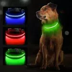 Jewyow LED Leuchthalsband Hund, Wiederaufladbar, Wasserdicht, Verstellbar, 3 Modi