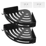 Kelav Duschablage Ohne Bohren Ecke Duschregal Mit Haken Badregal ABS Badezimmer Organizer