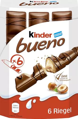 Kinder Bueno Schokoriegel Mit Knuspriger Waffel Und Milch-Haselnuss-Creme