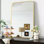 Koonmi Wandspiegel Modern mit Aluminiumrahmen, Badezimmerspiegel Wandmontage