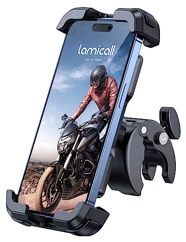 Lamicall Handyhalterung Motorrad & Fahrrad Universal 360° Lenker für iPhone, Samsung