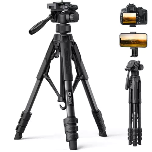 Lamicall Kamerastativ Tripod mit Patentierter Schnellöffnung und Handyhalterung