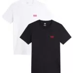 Levi's Herren 2-Pack Crewneck Graphic Tee T-Shirt, Sportswear White/Mineral Black