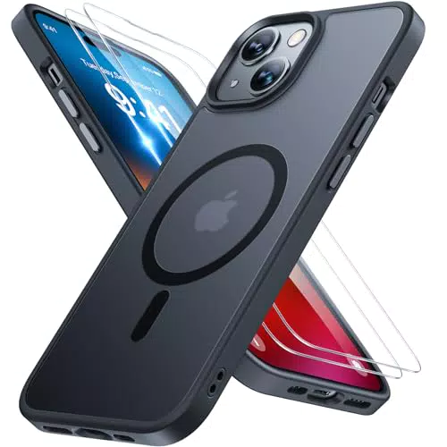 Miracase Magnetisch iPhone 15 Hülle Kompatibel Mit MagSafe, Militärnorm Schutz