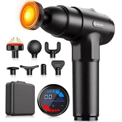 AERLANG Massagepistole mit Wärmefunktion und LED Anzeige, Muskel Massagegerät