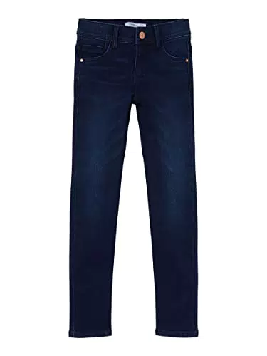 NAME IT Mädchen Nkfpolly Dnmtax buks Noos Hose, Medium Blue Denim