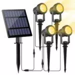 NATPOW Gartenstrahler Solar LED, Wasserdichte Solarlampe Außen IP65, Gartenbeleuchtung