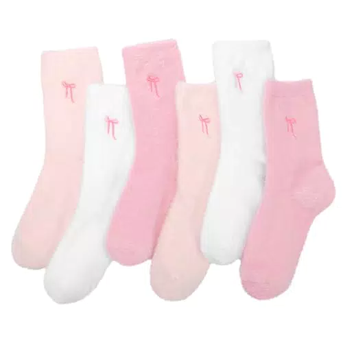 Newofview Damen Thermosocken Mit Schleife Kuschelige Weihnachtssocken Geschenk