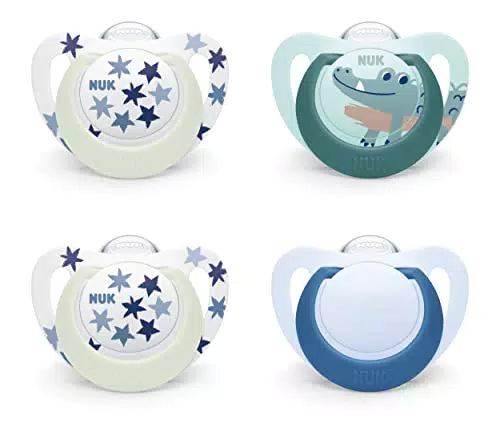 NUK Star Day & Night Babyschnuller 6-18 Monate Beruhigende BPA-freie Silikonschnuller