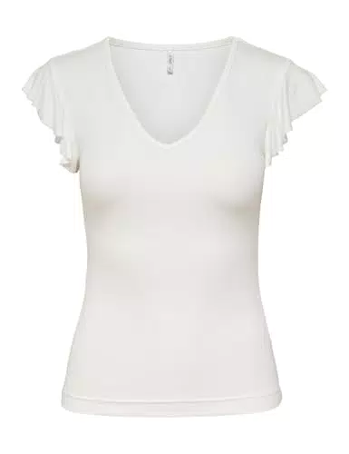 ONLY Onlbelia Damen Top Mit Cap Ärmeln