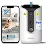 PetTec Haustierkamera 360° mit Futterspender und App-Steuerung für Hunde und Katzen