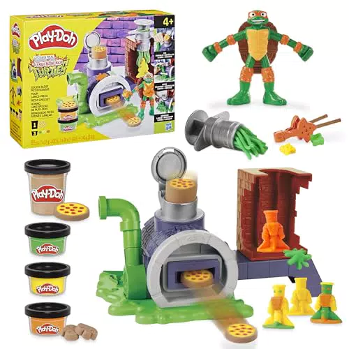 Play-Doh Teenage Mutant Ninja Turtles Pizza Spielset mit Pizzaofen und Figur für Kinder