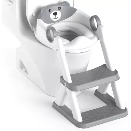 Rabb 1st Kinder Toilettenleiter 2 in 1 Mit Stufe, Rutschfest, Für Jungen Und Mädchen