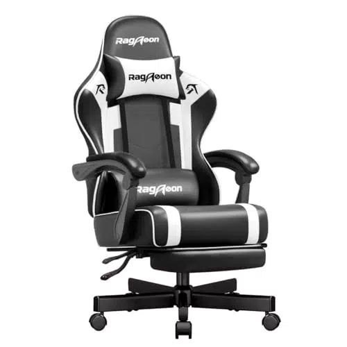 Riftracer Gaming Stuhl Ergonomisch Mit Fußstütze, Kopfstütze Und Lordosenstütz